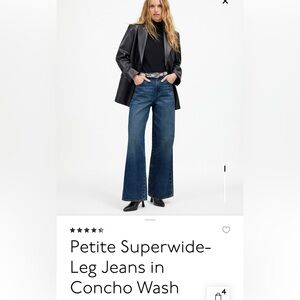 Madewell petite Women's Superwide-Leg Jeans. 27 petite. NWOT.